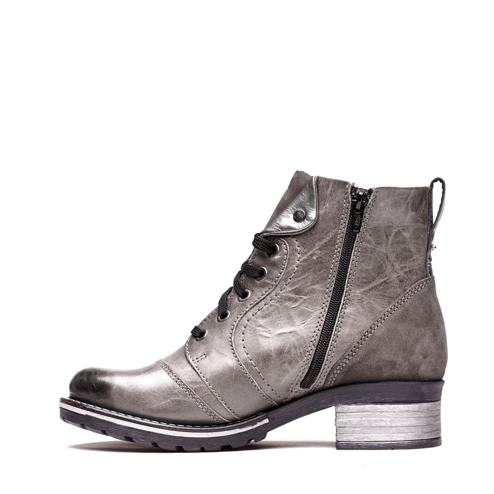 Dromedaris‎ Karissa Scrunched Gray Lace-Up Boots, Women's Size 41 or 10-10.5 - Picture 3 of 14